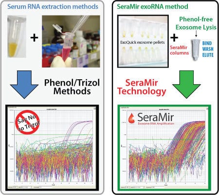 SeraMir provides reliably better qPCR profiling than exosmal RNAs isolated using phenol/trizol